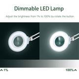 Dimmable LED Magnifying Lamp,it can adjust the brightness from 1% to 100% by rotate the button